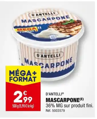 ALDI D’antelli mascarpone offre