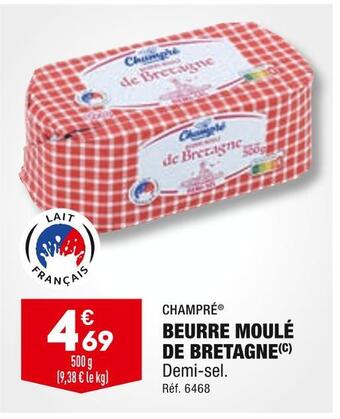ALDI Champré beurre moulé de bretagne offre