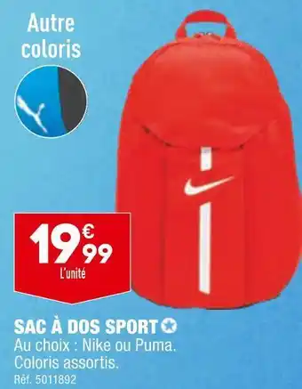 ALDI Sac à dos sport offre