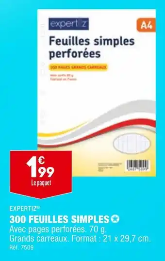 ALDI Expertiz 300 feuilles simples offre