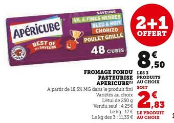 U Express Apericube fromage fondu pasteurise offre