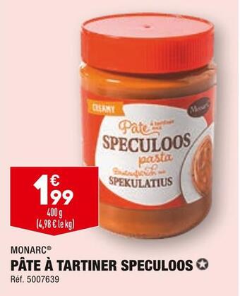 ALDI Monarc pâte à tartiner speculoos offre