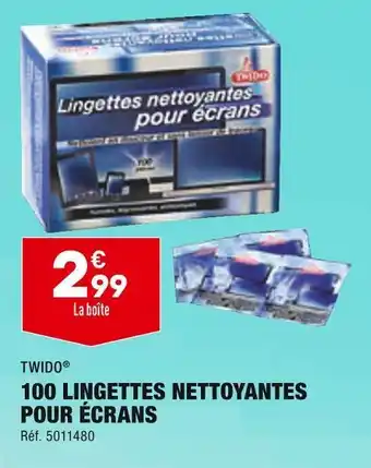 ALDI Twido 100 lingettes nettoyantes pour écrans offre