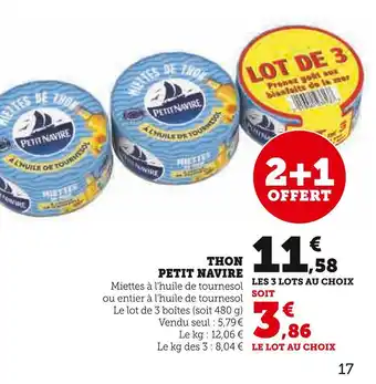 U Express Petit navire thon offre