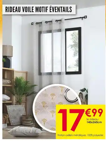 Décor Discount Rideau voile motif éventails offre