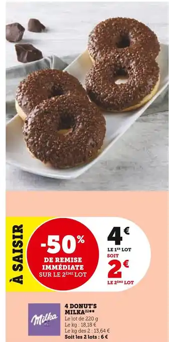 U Express Milka 4 donut's offre