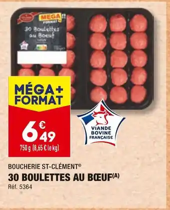 ALDI Boucherie st-clément 30 boulettes au bœuf offre