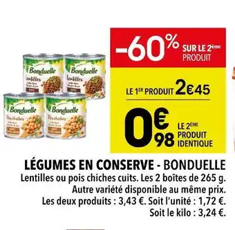 Supeco Bonduelle légumes en conserve offre
