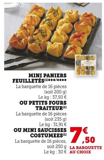 Super U Mini paniers feuilletés offre