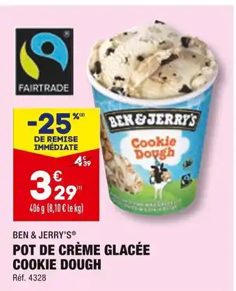 ALDI Ben & jerry’s pot de crème glacée cookie dough offre