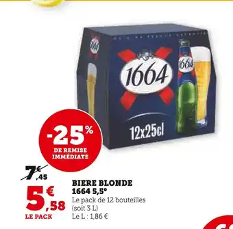 Super U 1664 biere blonde 5,5° offre