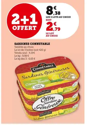 Super U Connetable sardines offre