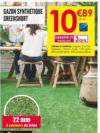 Décor Discount Gazon synthétique greenshort offre