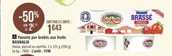 Casino Supermarchés Baskalia yaourts pur brebis aux fruits offre