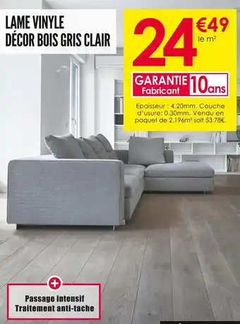 Décor Discount Lame vinyle décor bois gris clair offre