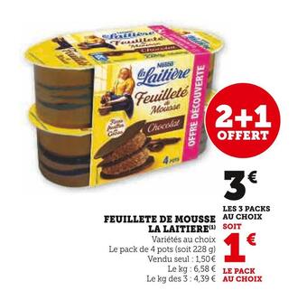 Super U La laitiere feuillete de mousse offre
