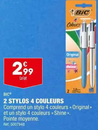 ALDI Bic 2 stylos 4 couleurs offre