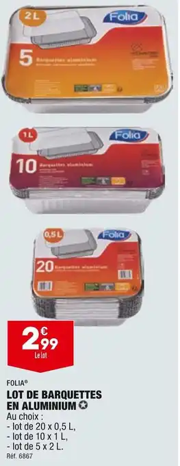 ALDI Folia lot de barquettes en aluminium offre