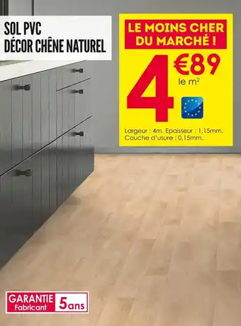 Décor Discount Sol pvc décor chêne naturel offre