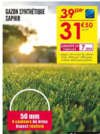 Décor Discount Gazon synthétique saphir offre
