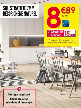 Décor Discount Sol stratifié 7mm décor chêne naturel offre