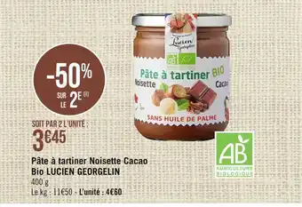Casino Supermarchés Lucien georgelin pâte à tartiner noisette cacao bio offre
