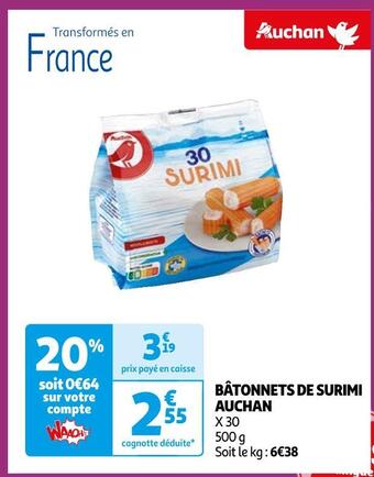 Auchan Supermarché Auchan bâtonnets de surimi offre