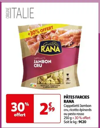 Auchan Supermarché Rana pâtes farcies offre