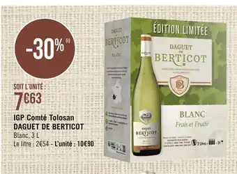 Casino Supermarchés Daguet de berticot igp comté tolosan offre