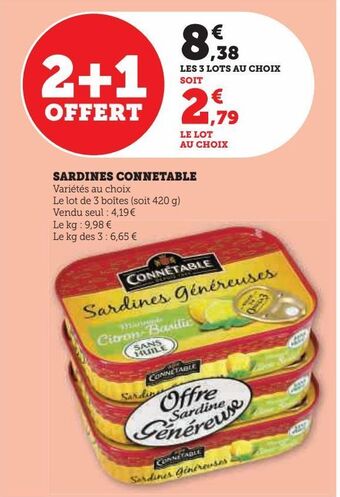 Super U Sardines connetable offre