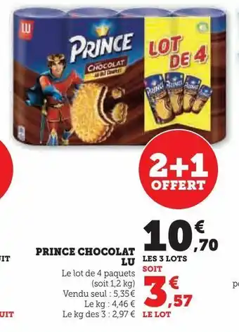 Super U Prince chocolat lu offre
