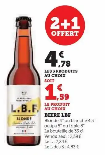 Super U Biere lbf offre