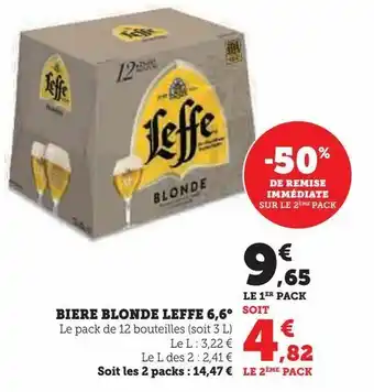 Hyper U Biere blonde leffe 6.6° offre