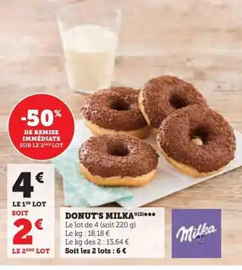 Super U Donut's milka offre