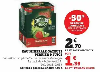 Hyper U Eau minerale gazeuse perrier & juice offre