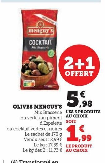 Super U Olives menguy's offre