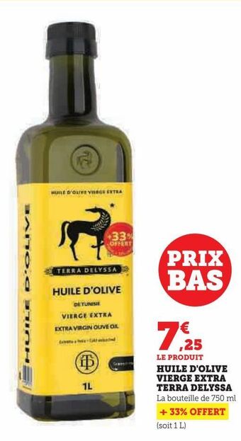 Hyper U Huile d'olive vierge extra terra delyssa offre