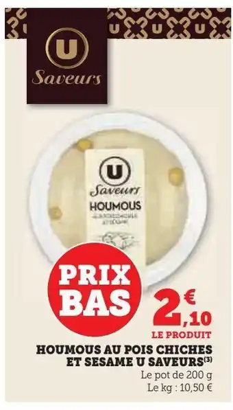 Houmous au pois chiches et sesame u saveurs