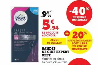 Bandes de cire expert veet
