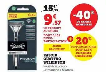 Rasoir quattro wilkinson