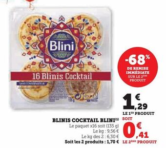 Hyper U Blinis cocktail blini offre