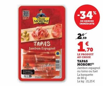 Hyper U Tapas moroni offre