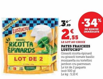 Hyper U Pates fraiches lustucru offre