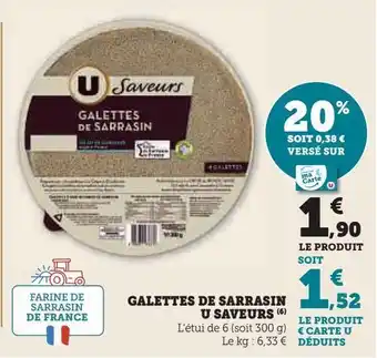 Hyper U Galettes de sarrasin u saveurs offre