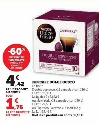 Hyper U Nescafe dolce gusto offre