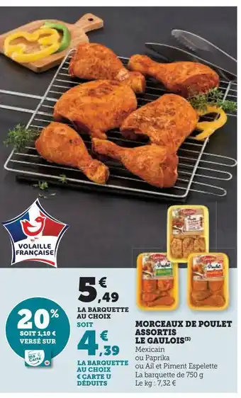 Super U Morceaux de poulet assortis le gaulois offre