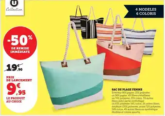 Hyper U Sac de plage femme offre