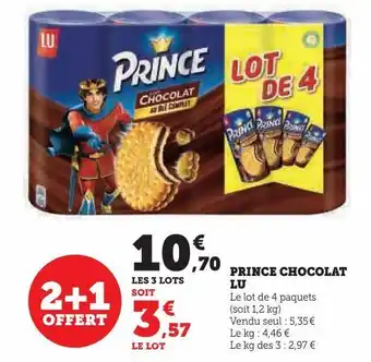 Hyper U Prince chocolat lu offre