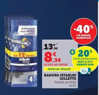 Hyper U Rasoirs jetables gillette offre