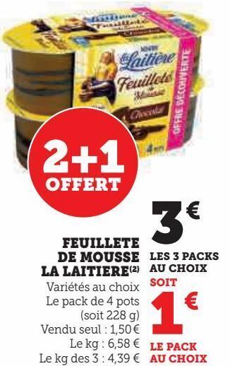 Hyper U Feuillete de mousse la laitiere offre